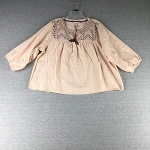 Knox Rose Shirt‎ Womens 1X Embroidered V Neck Boho Ladies 3